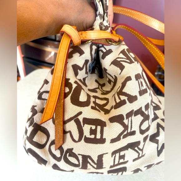 DOONEY & BOURKE Canvas and Leather Graffiti Purse, Authentic, Rare. EUC - Picture 10 of 11